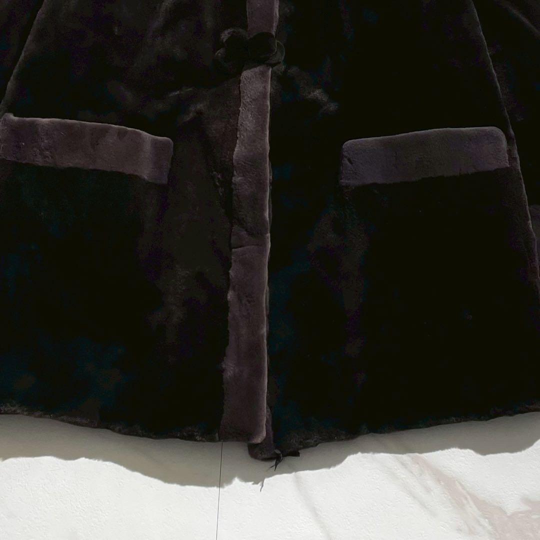 美品✨ モカブラウン シェアードミンク ロングコート フロントポケット サイズF