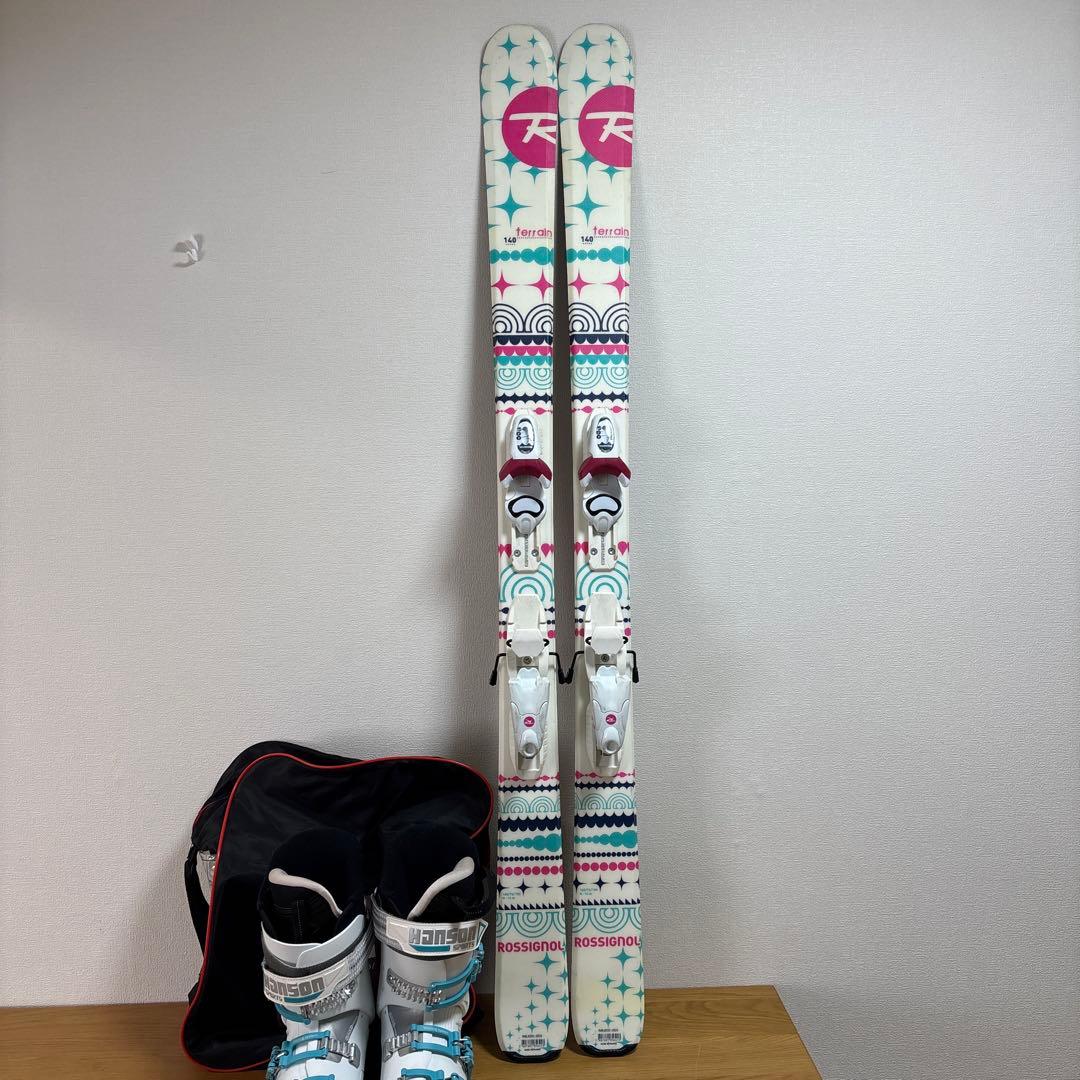 女の子　ジュニア　子供　スキーセット　ロシニョール　140cm24-24.5cm