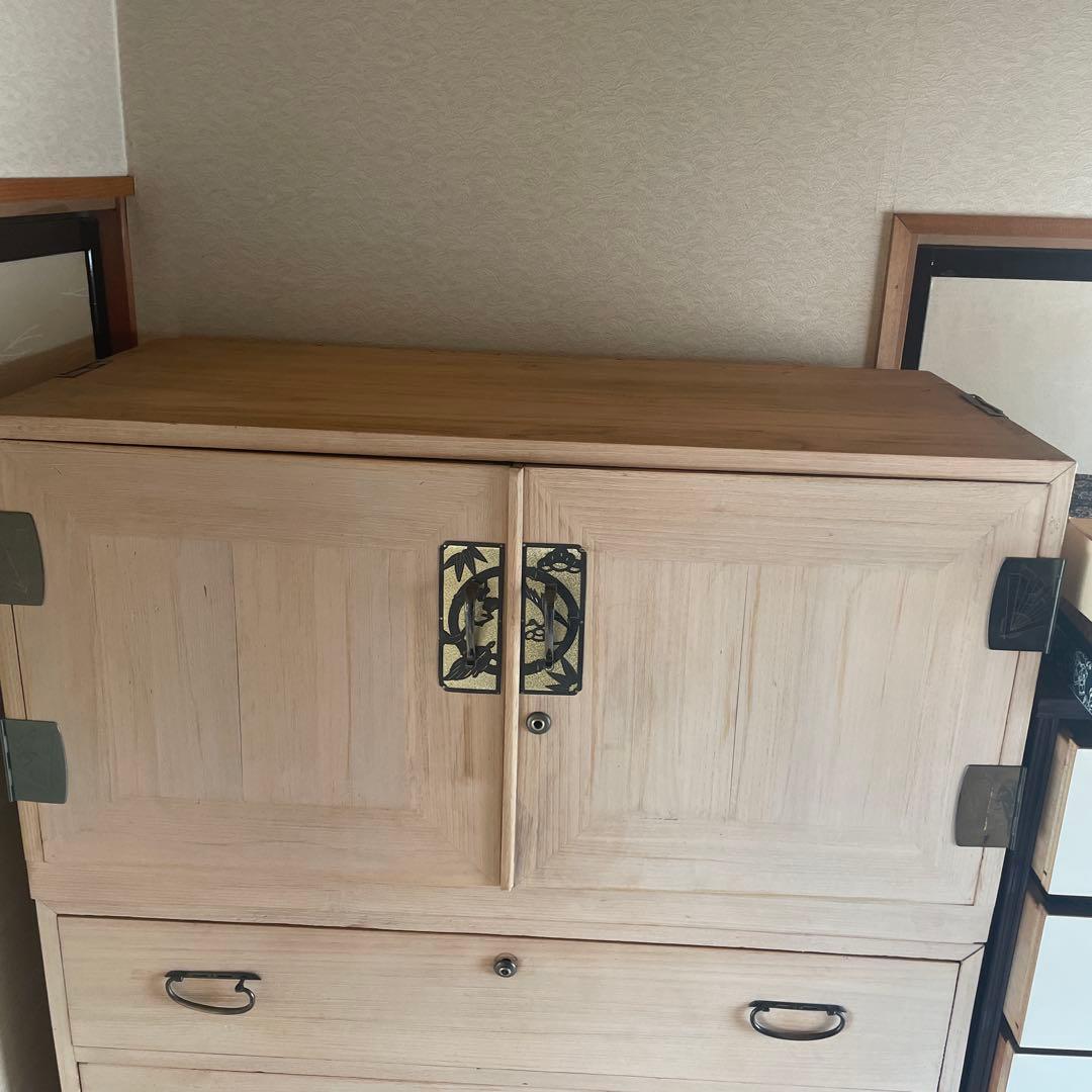 【送料込】【引取で値引】ナチュラル 桐箪笥 5段チェスト 約160cm