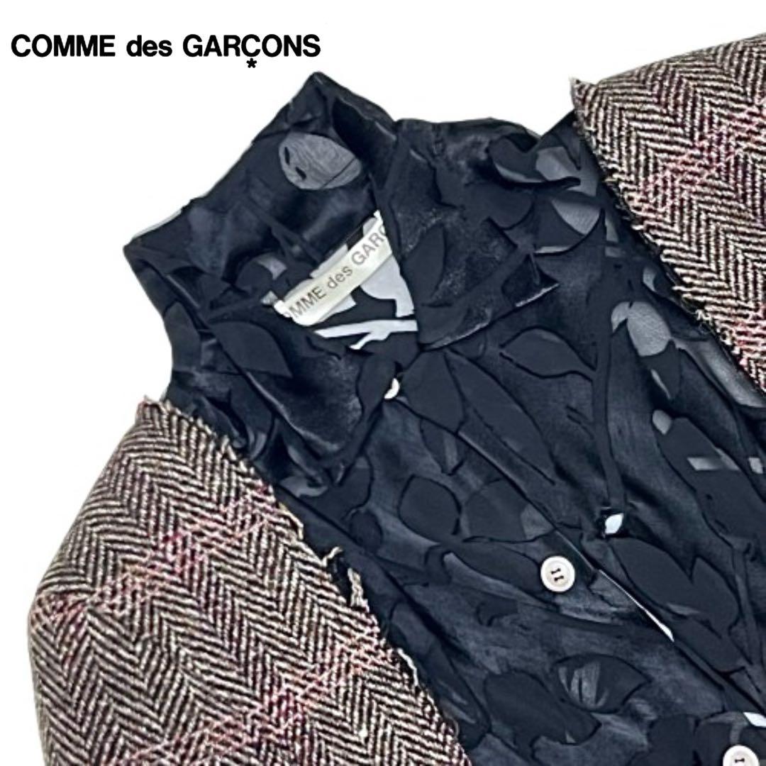 貴重！comme des garconsシアー柄切替オーバーコートmi121