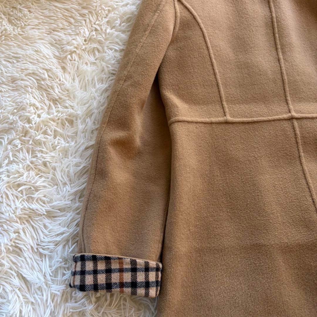 ダックス ロンドンロング ウールコート キャメル ハウスチェック Lサイズ