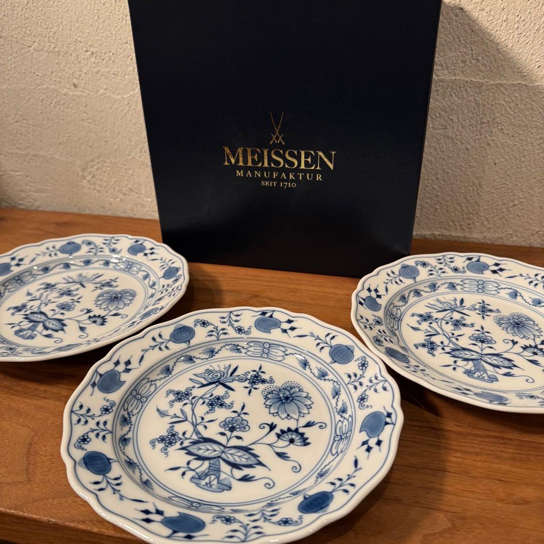 K*n様 Meissen マイセン ブルーオニオン プレート 18cm 3枚セッ