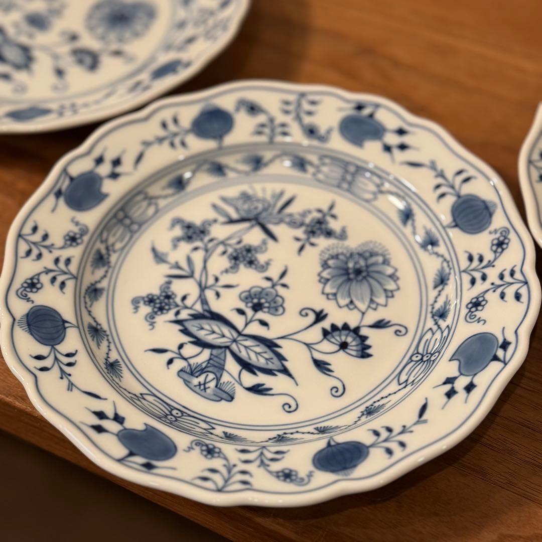 K*n様 Meissen マイセン ブルーオニオン プレート 18cm 3枚セッ