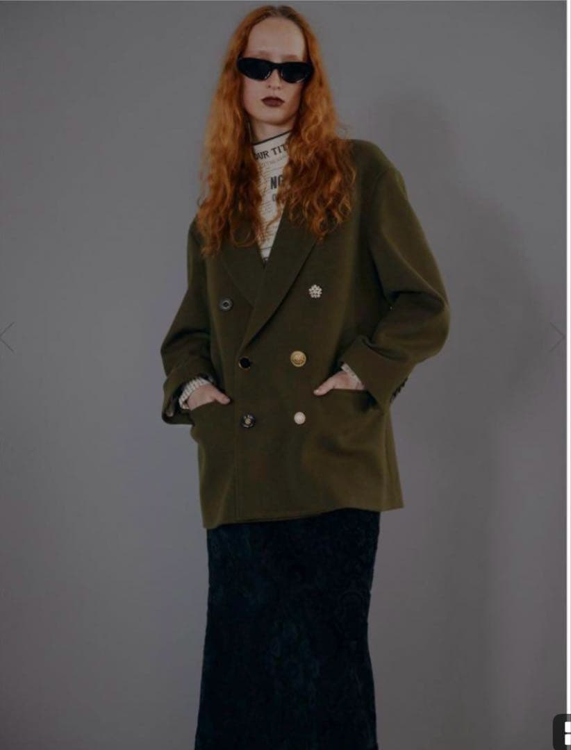 Ameri UND EMBELLISH PAPA JACKET　カーキSサイズ