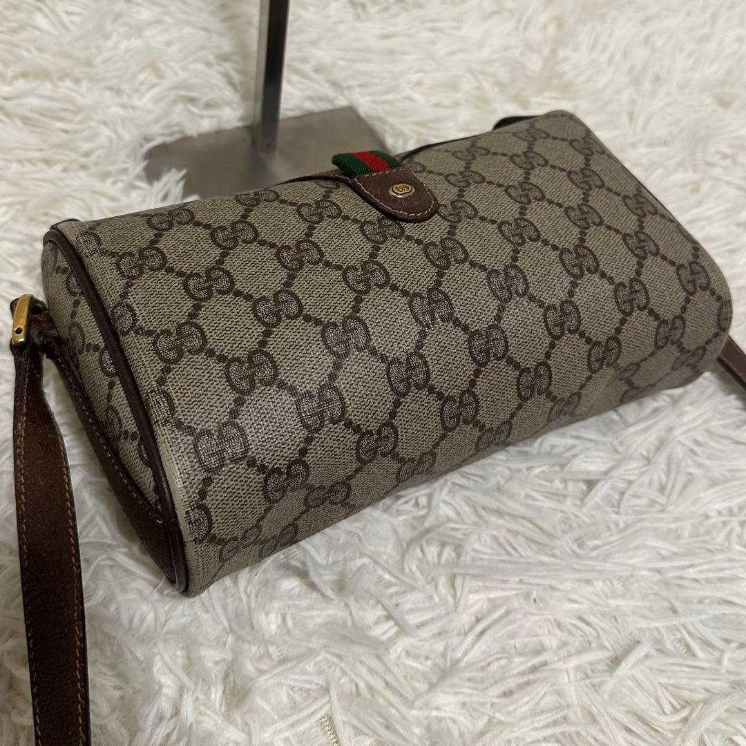 値下げ グッチ シェリーライン GG キャンバス レザー ショルダーバッグ