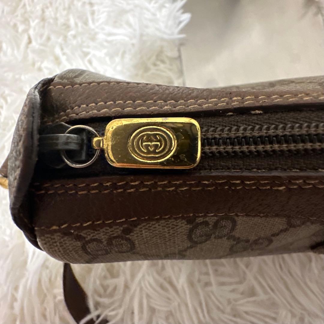 値下げ グッチ シェリーライン GG キャンバス レザー ショルダーバッグ