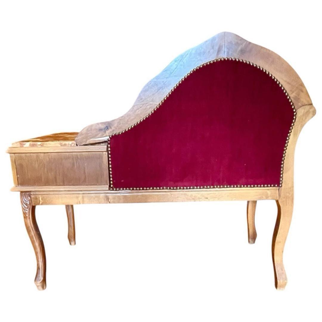 【アンティーク/希少】イタリア製 テレフォンベンチ ロココ調 猫脚 大理石