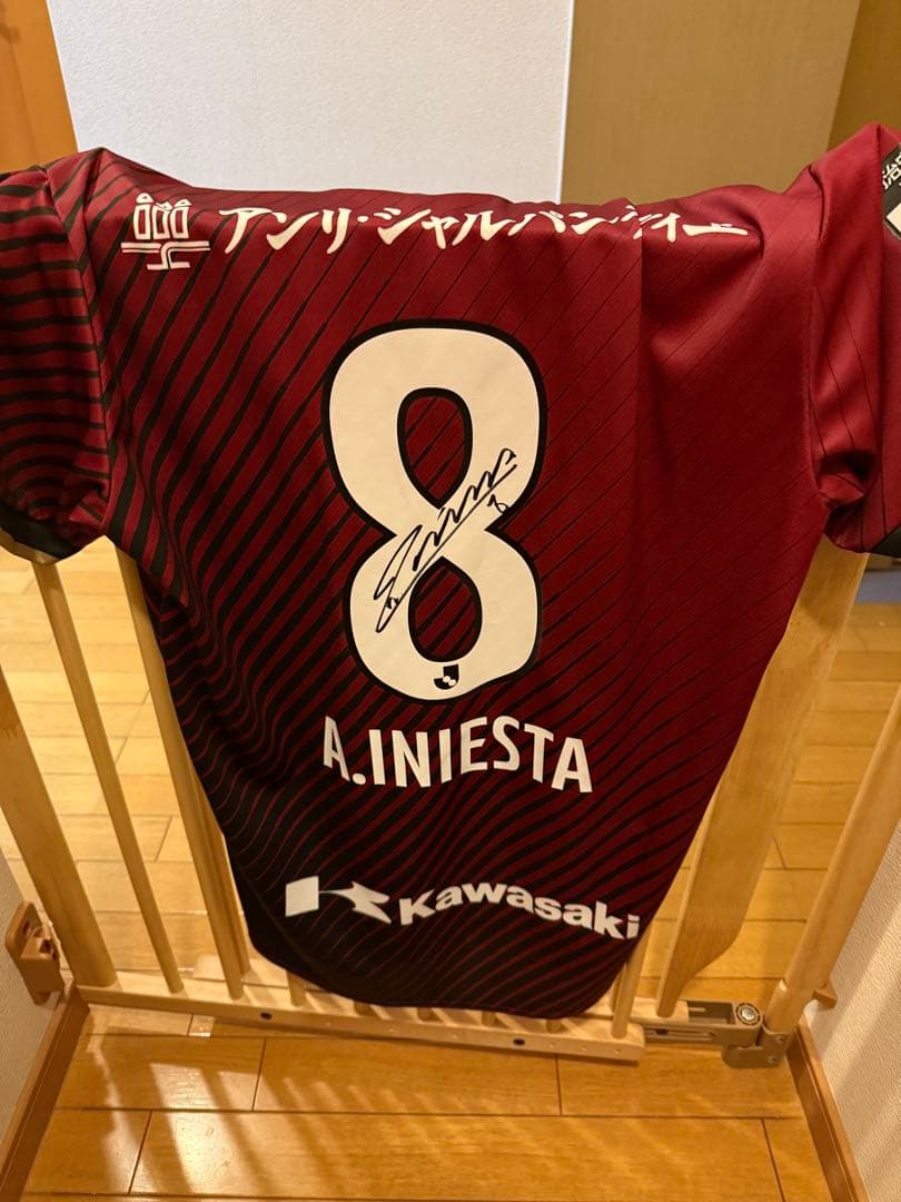 イニエスタ直筆サイン入り2023ヴィッセル神戸ユニホームXL