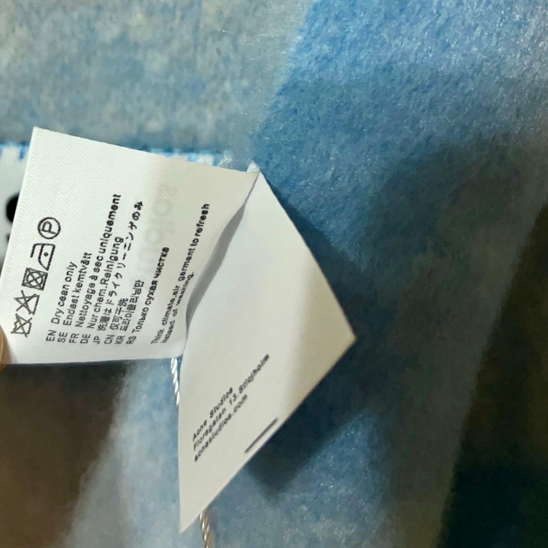Acne Studios チェックマフラー ブルー×アイボリー 未使用タグ付き
