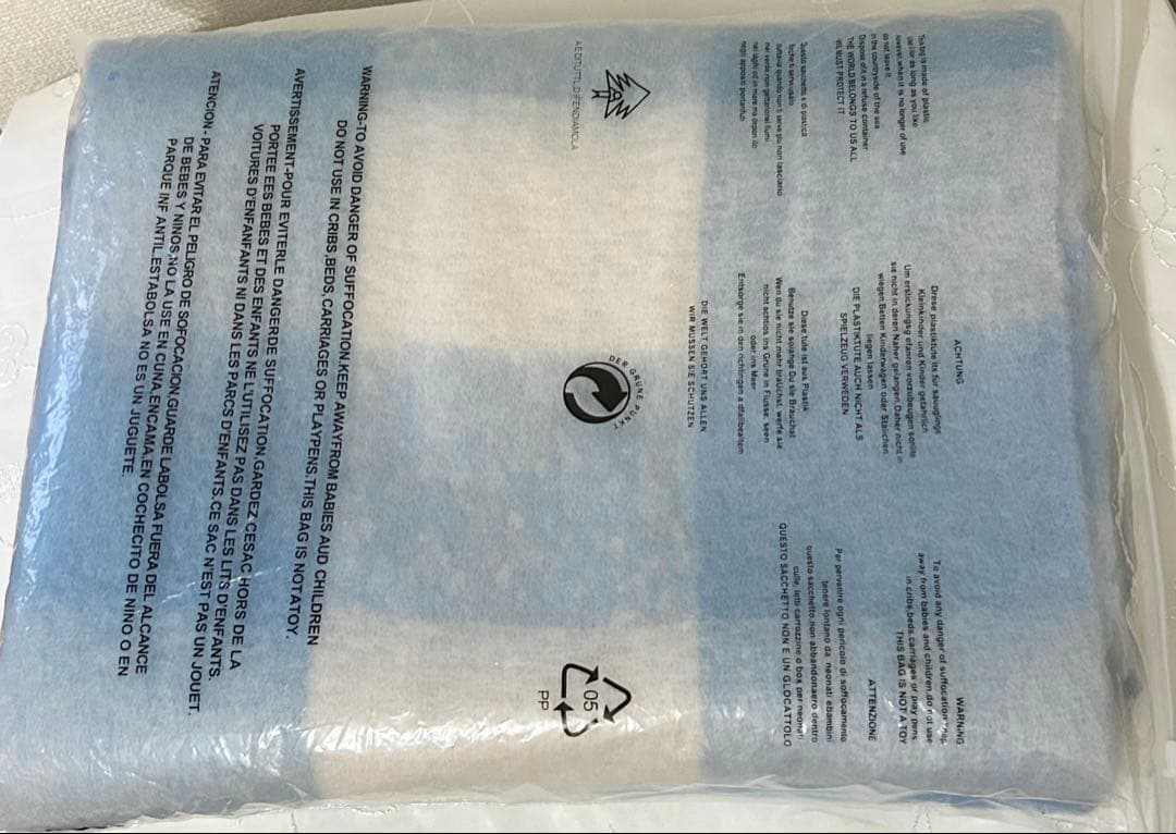 Acne Studios チェックマフラー ブルー×アイボリー 未使用タグ付き