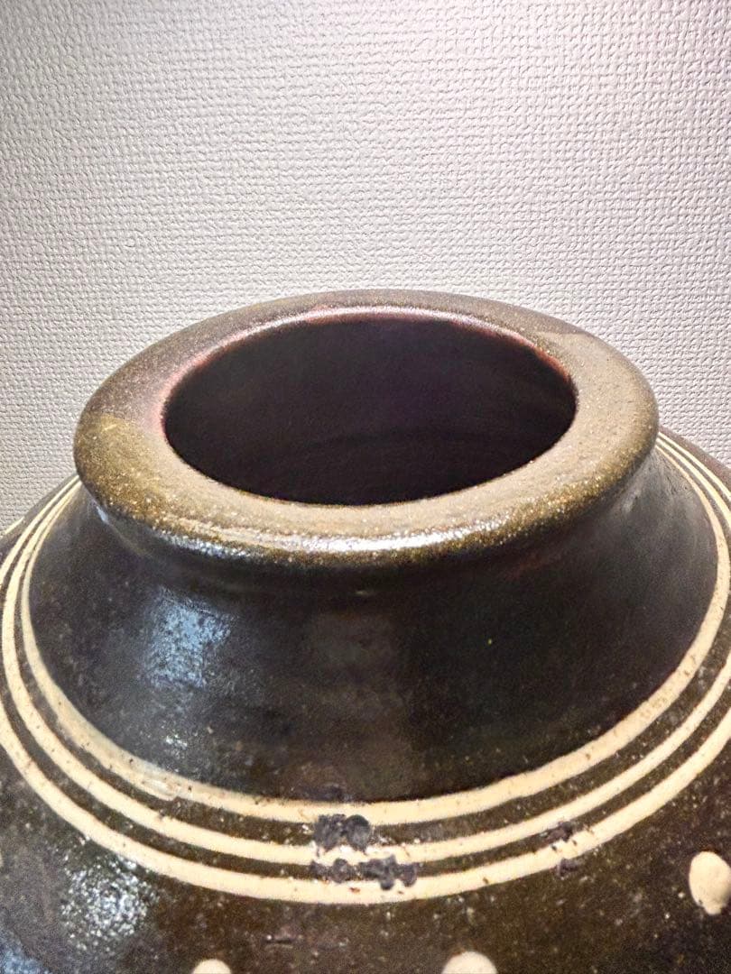 上江洲茂生（茂男）　初期作品　唐草紋大壺　民藝　壺屋焼　やちむん　金城次郎