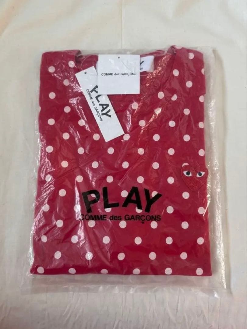 新品COMME des GARÇONS PLAYドット柄長袖Tシャツ