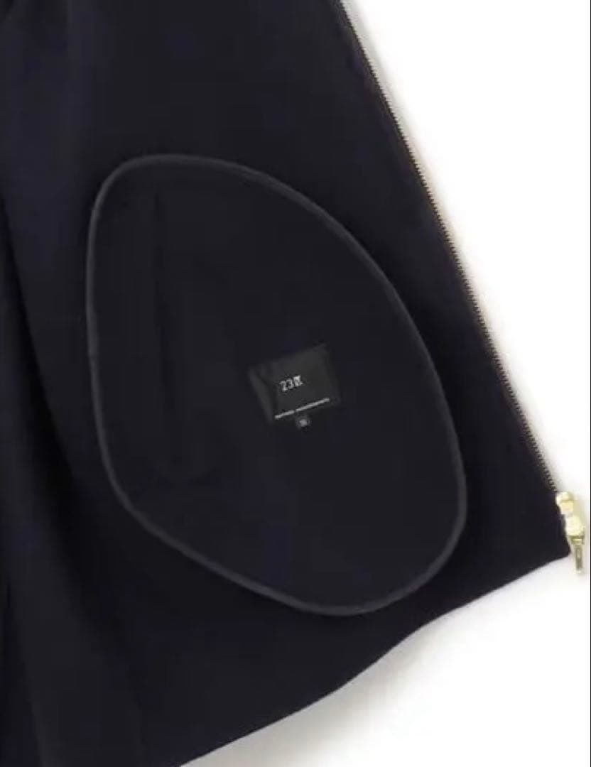 23区 【最終価格】ウールリバー スタンドカラーコート 38 M ネイビー