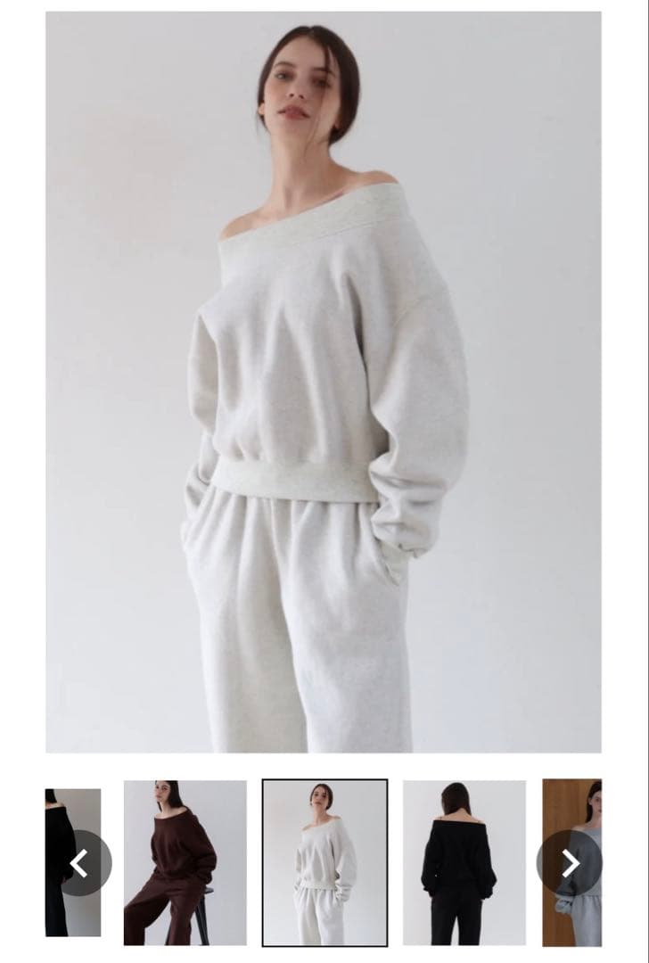 maison celon オフショルダースウェット アイボリー　メゾンセロン