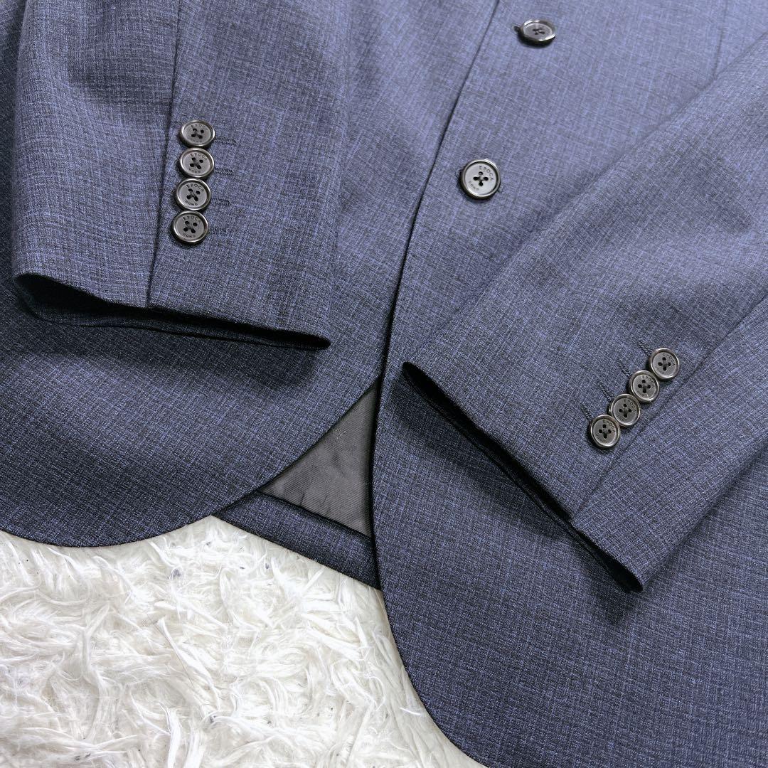 【希少】エポカウォモ スーツ スリーピース 総柄 ネイビー L