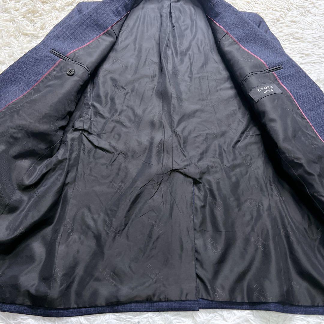 【希少】エポカウォモ スーツ スリーピース 総柄 ネイビー L