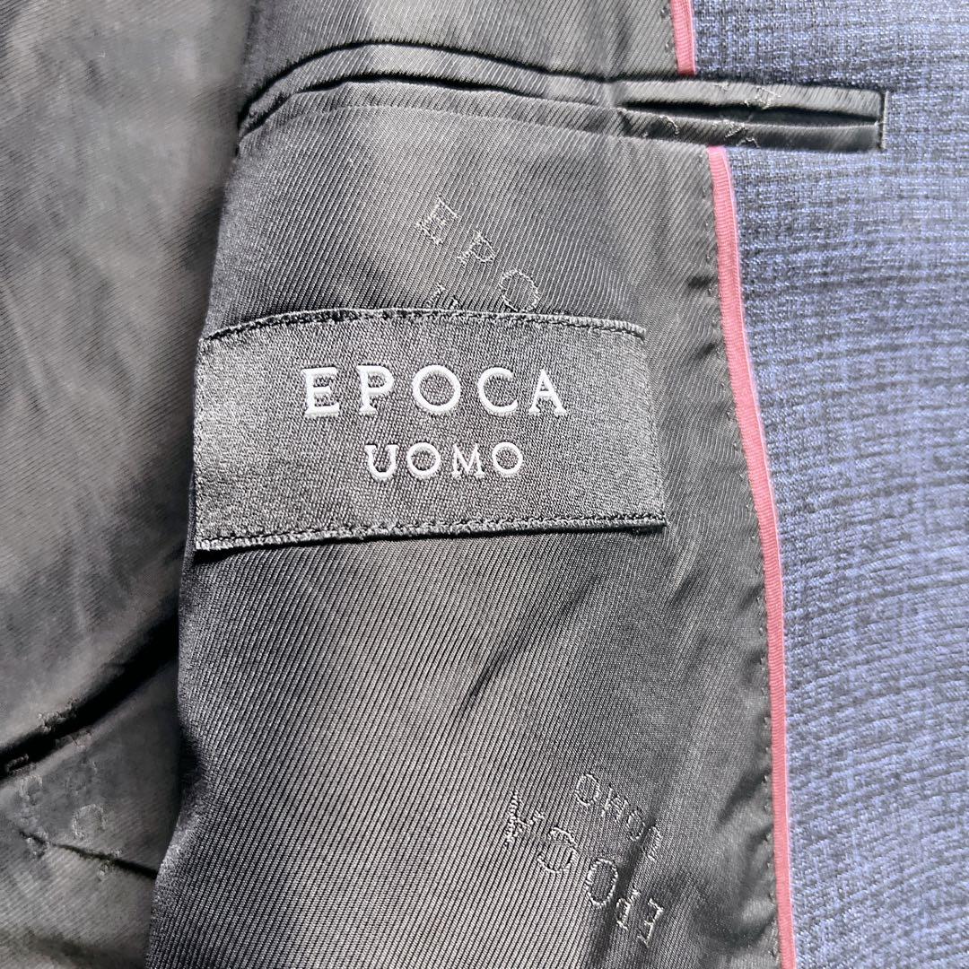 【希少】エポカウォモ スーツ スリーピース 総柄 ネイビー L