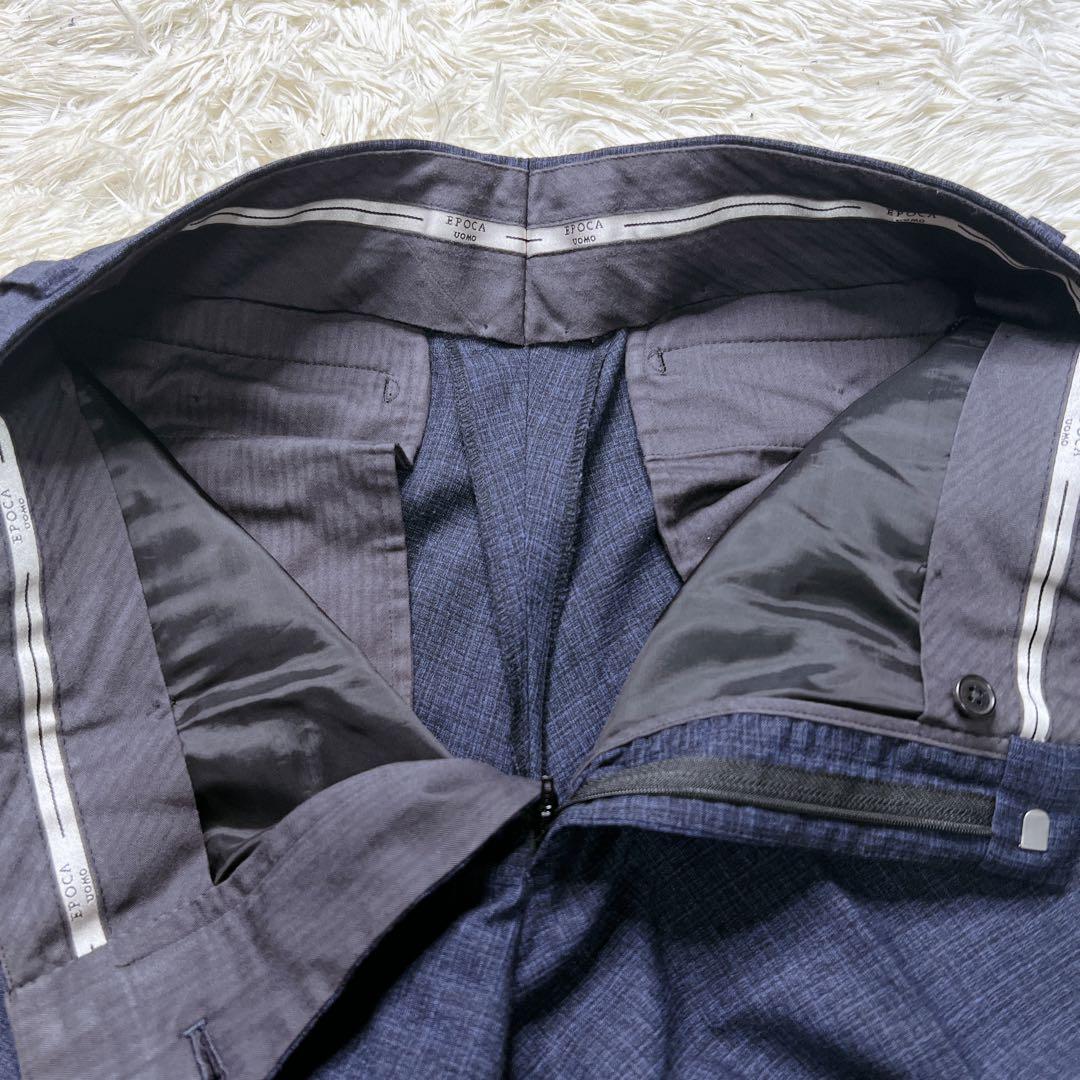 【希少】エポカウォモ スーツ スリーピース 総柄 ネイビー L