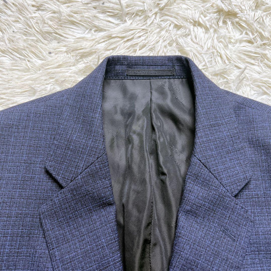 【希少】エポカウォモ スーツ スリーピース 総柄 ネイビー L