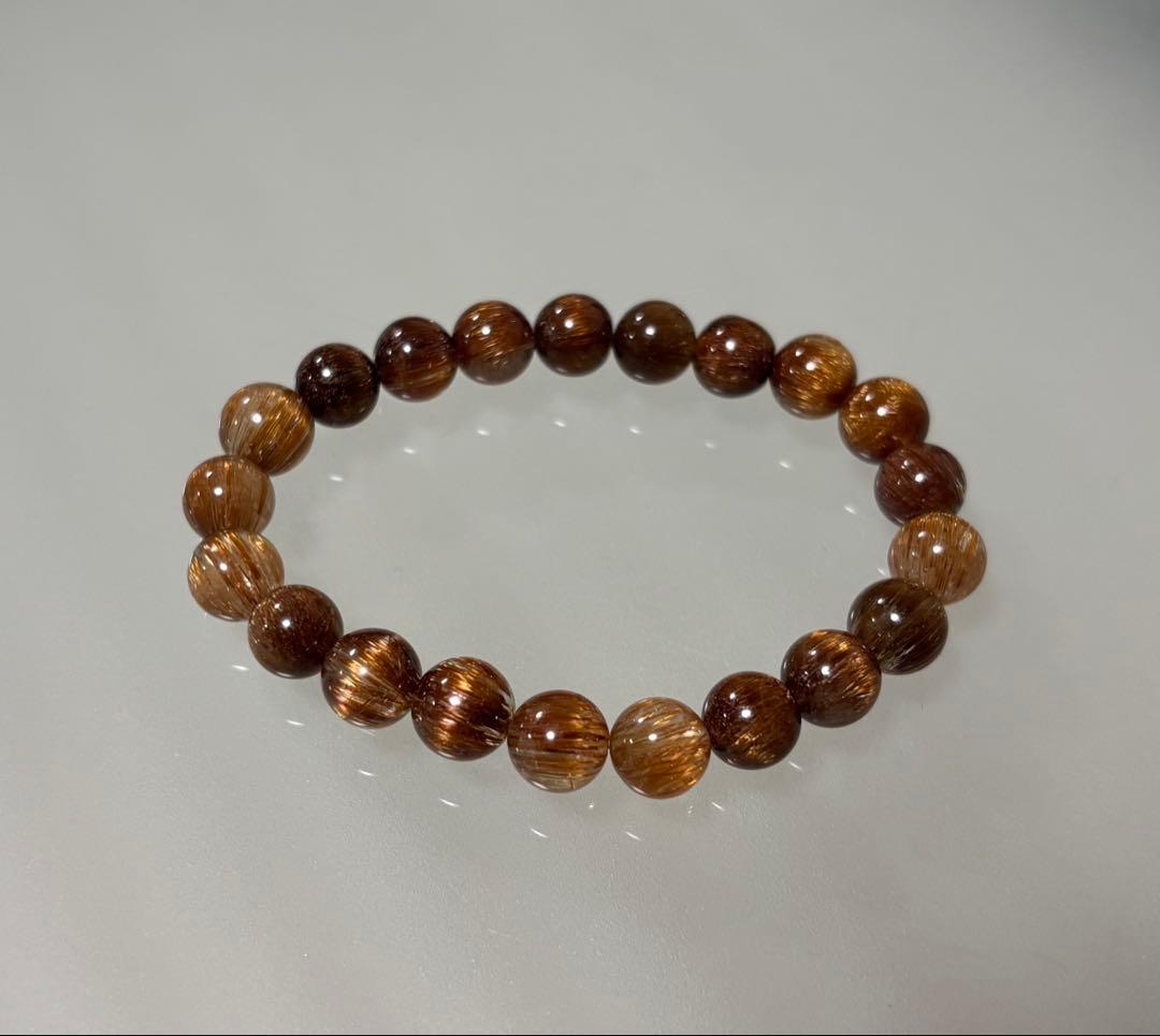 ゴールドキャッツアイルチル　ブレスレット②（鑑別書付き）