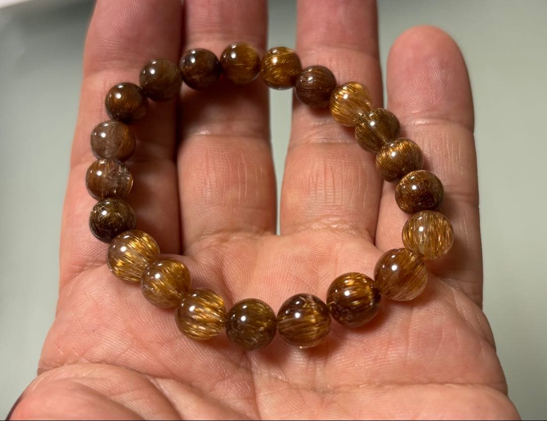 ゴールドキャッツアイルチル　ブレスレット②（鑑別書付き）