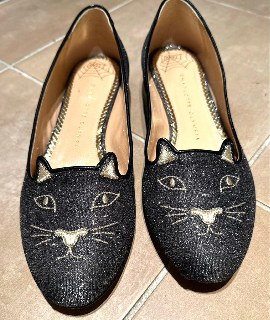 猫の顔デザイン フラットシューズ