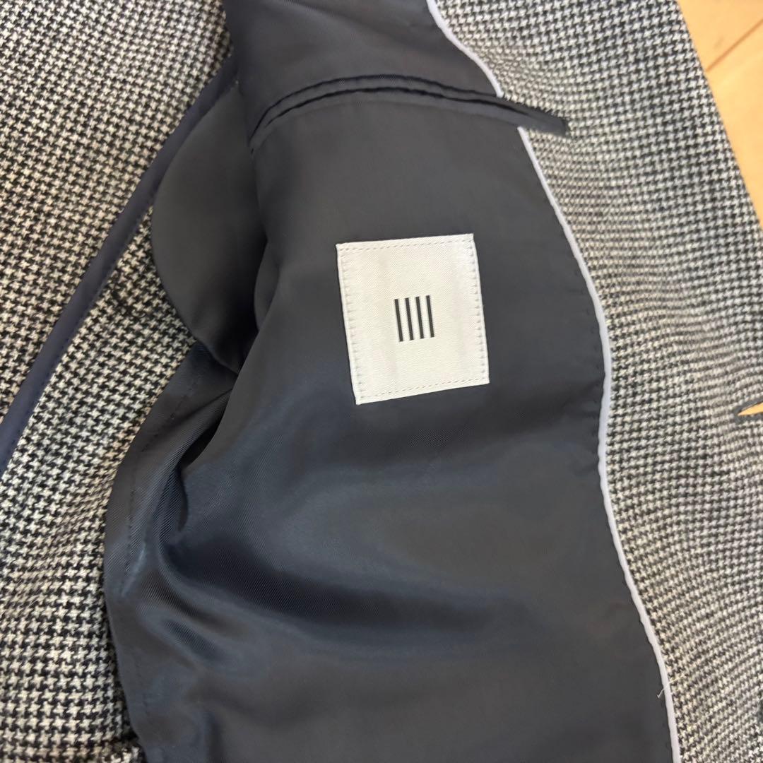 うっちースーツセレクト　尾州ウール　ハウンドトゥース　黒グレー　Y4