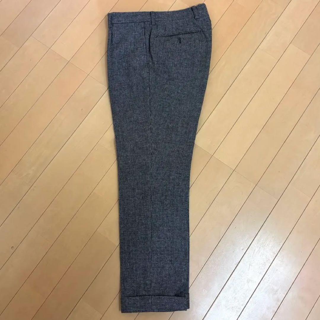 うっちースーツセレクト　尾州ウール　ハウンドトゥース　黒グレー　Y4