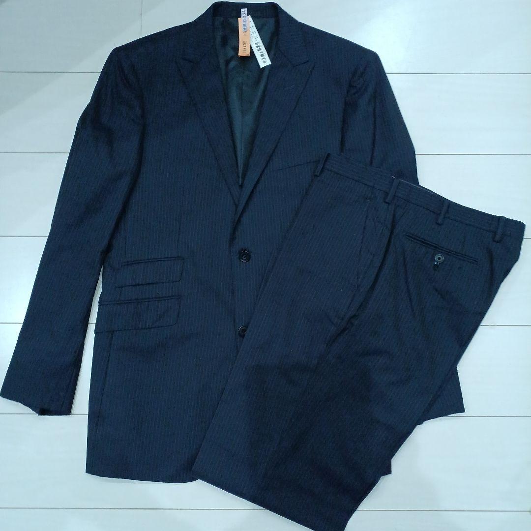 【BURBERRY BLACK LABEL】スーツ（42L）濃紺ストライプ