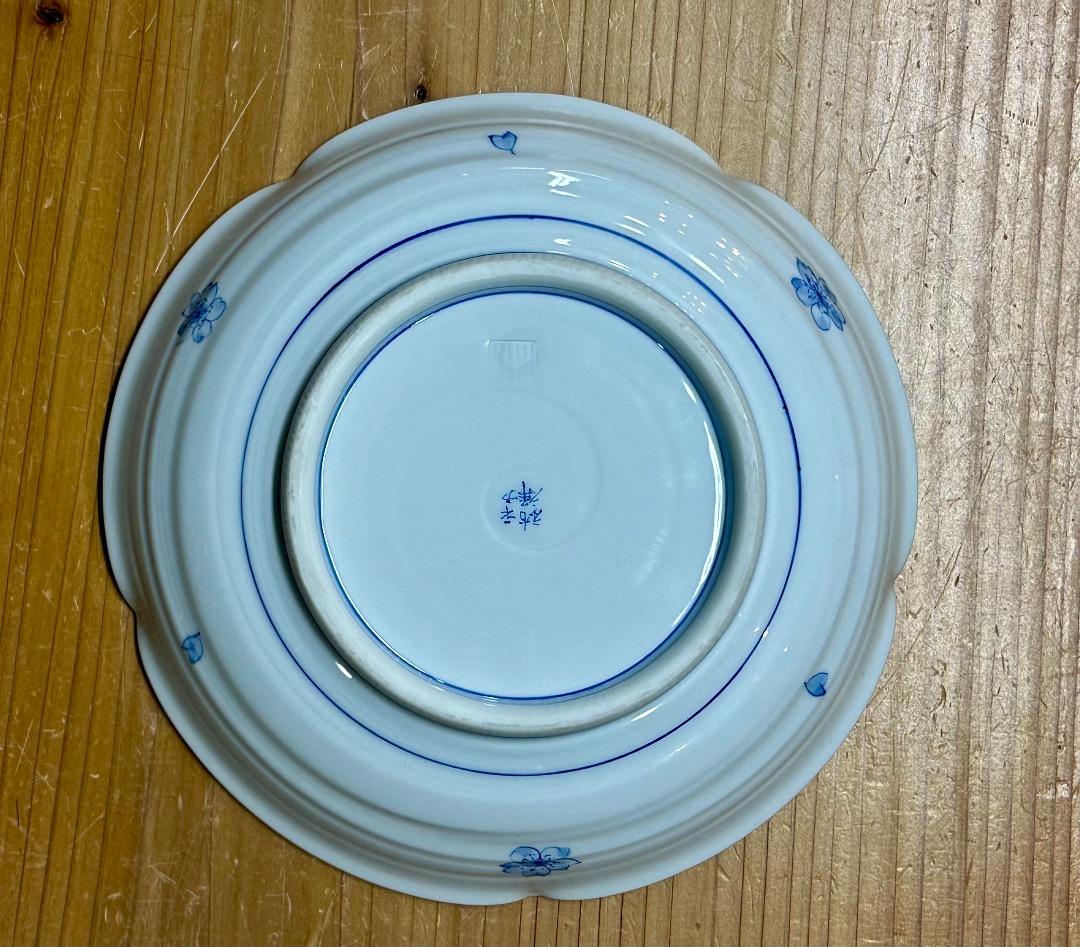 【値下げ】新品　平戸青海波桜　盛鉢　平戸三川内焼　平戸祐祥窯　染付　新築祝