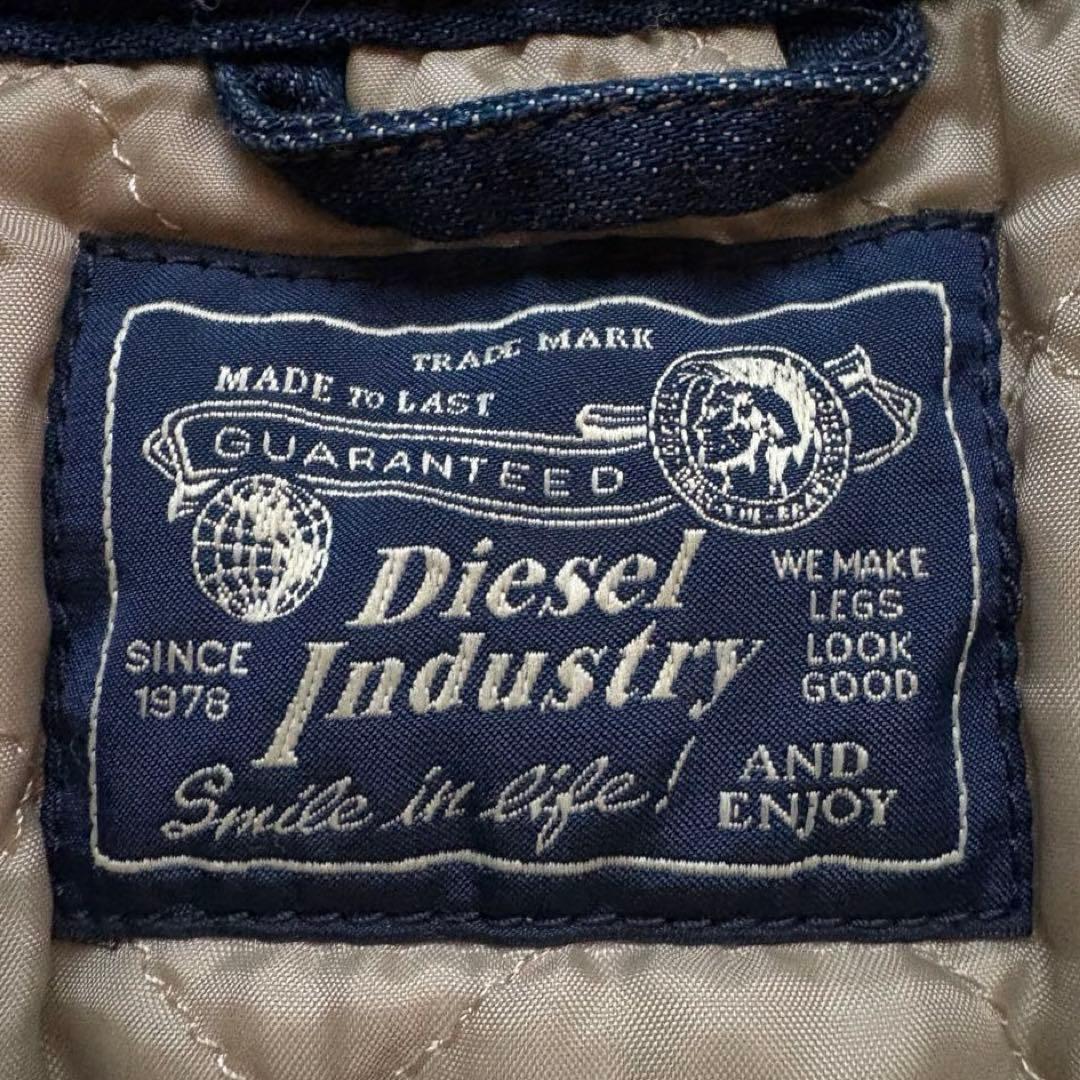 ★裏地ボア★ DIESEL デニム ジャケット 紺 インディゴ ロゴボタン