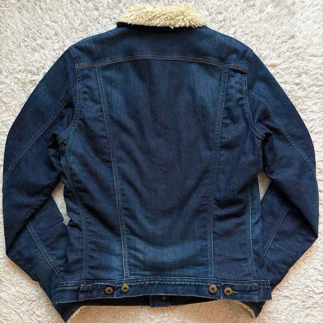 ★裏地ボア★ DIESEL デニム ジャケット 紺 インディゴ ロゴボタン