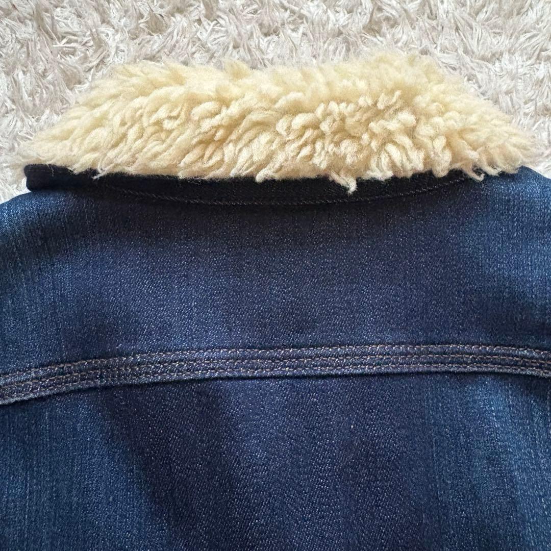 ★裏地ボア★ DIESEL デニム ジャケット 紺 インディゴ ロゴボタン