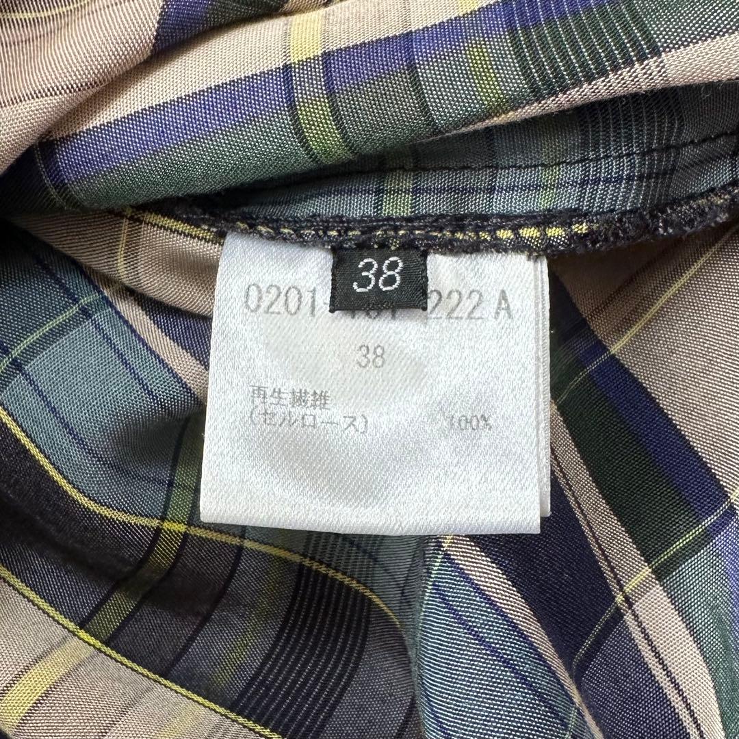 美品✨ダブルスタンダードクロージング コンパクトテンセルチェックロングワンピース