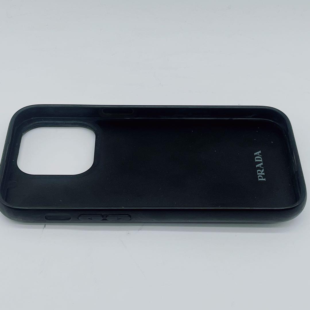 【PRADA】iPhone14 Pro用 スマホケース ブラック 三角プレート