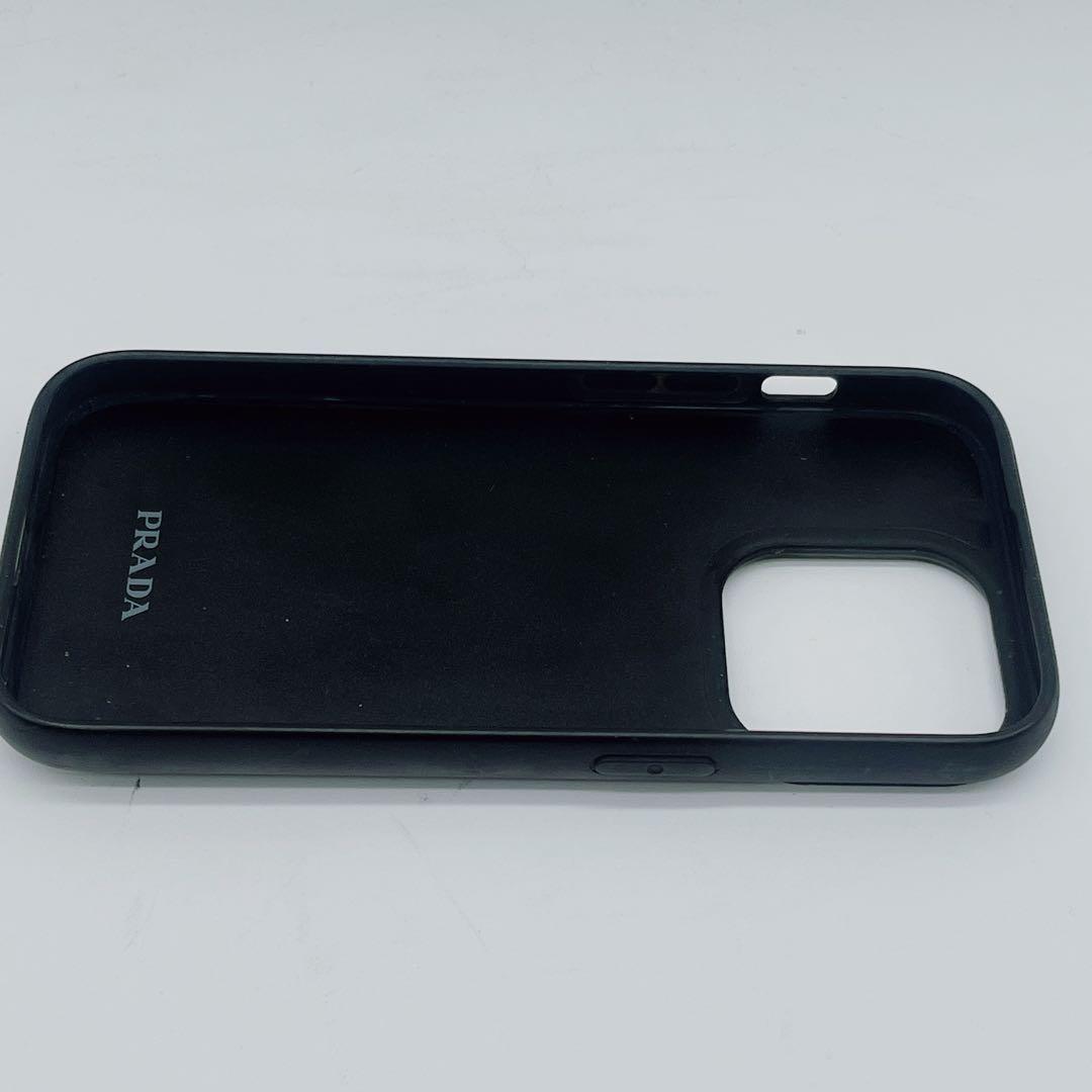 【PRADA】iPhone14 Pro用 スマホケース ブラック 三角プレート