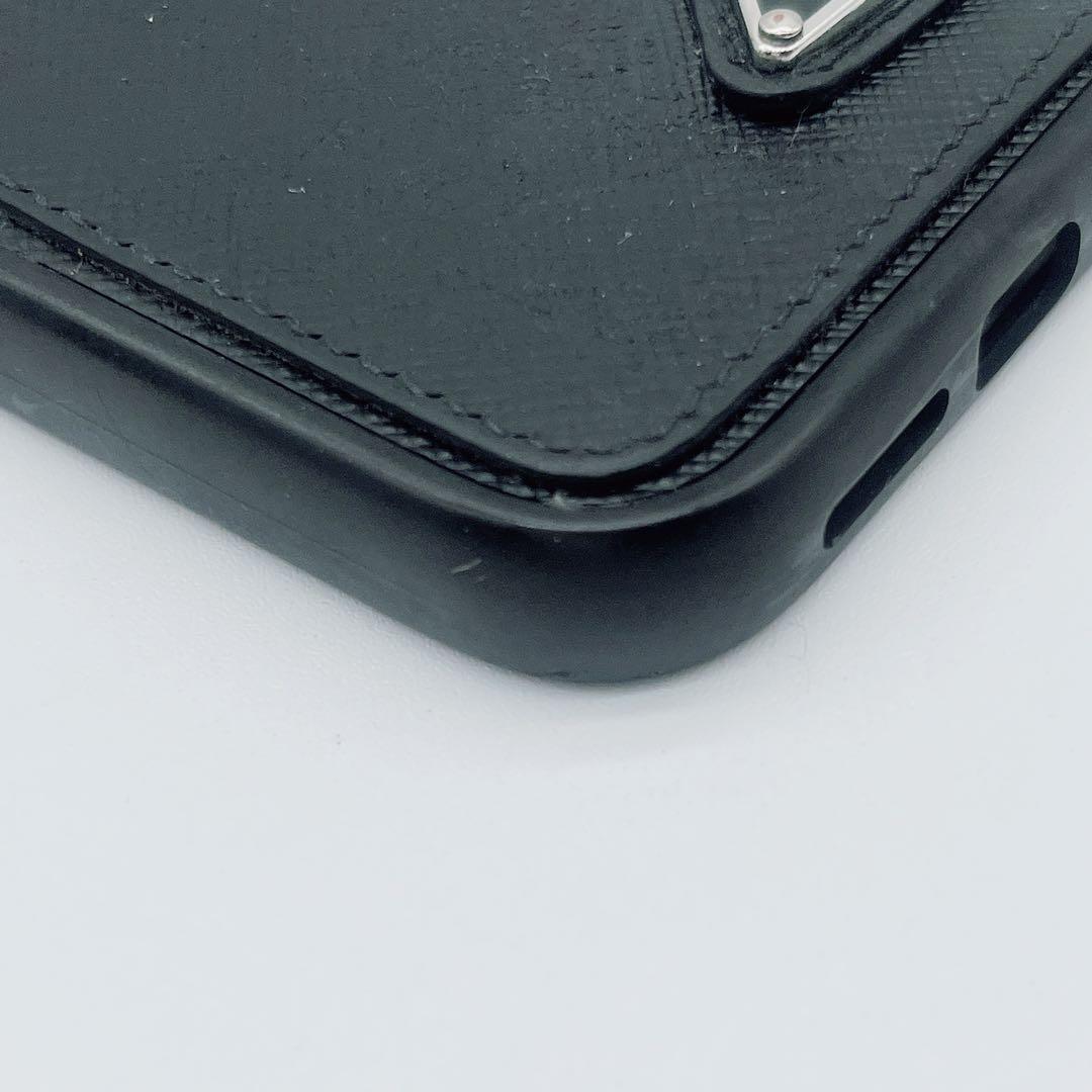 【PRADA】iPhone14 Pro用 スマホケース ブラック 三角プレート