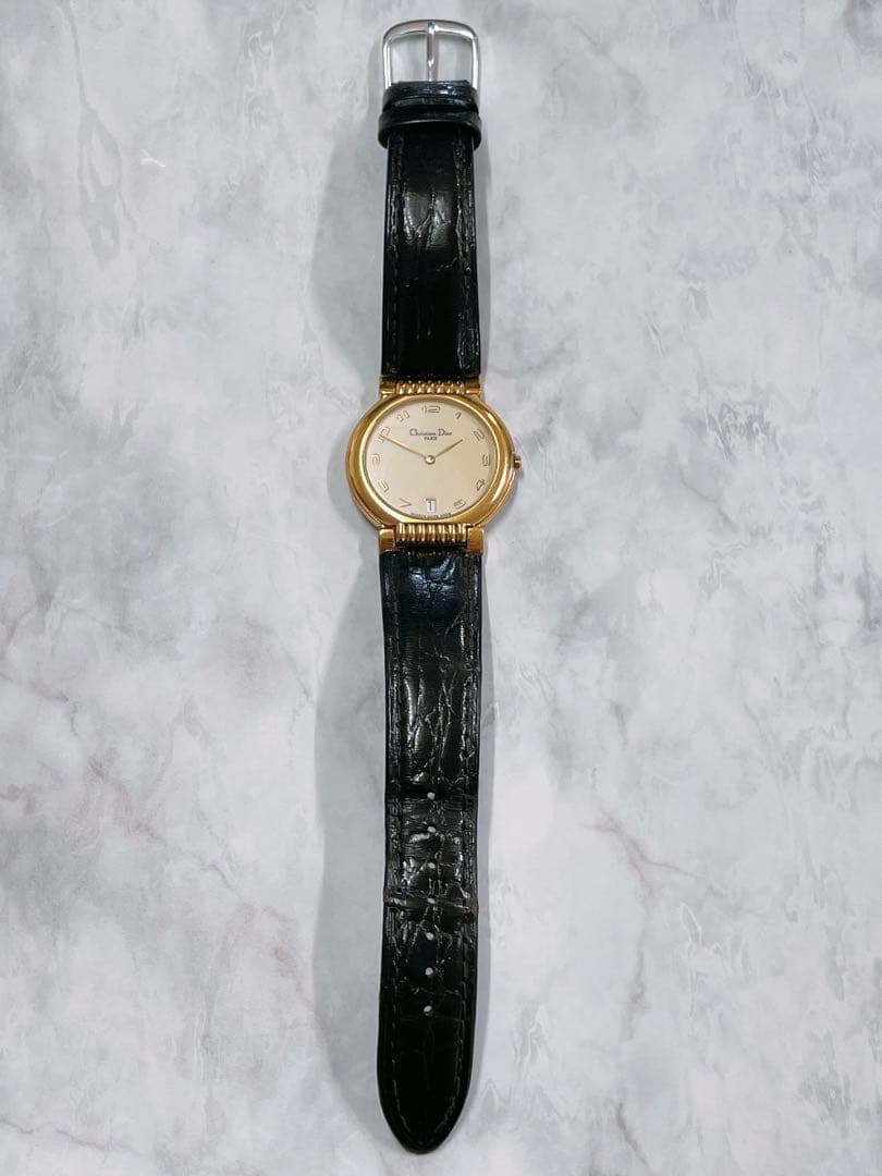 電池交換済み Christian Dior 腕時計 クォーツ ゴールド