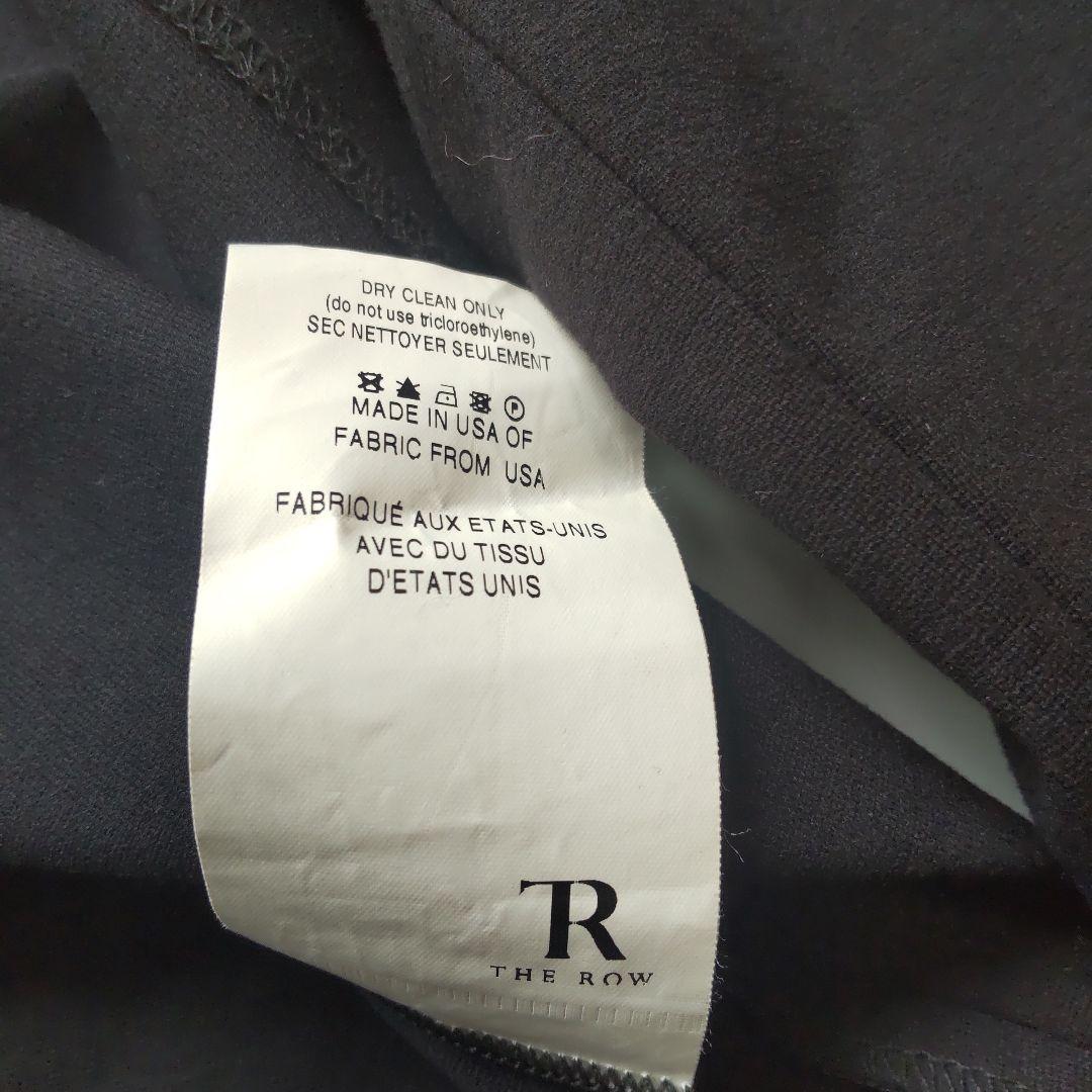 美品 ザロウ クルーネック バックジップ カットソー トップス ９分袖 ブラック