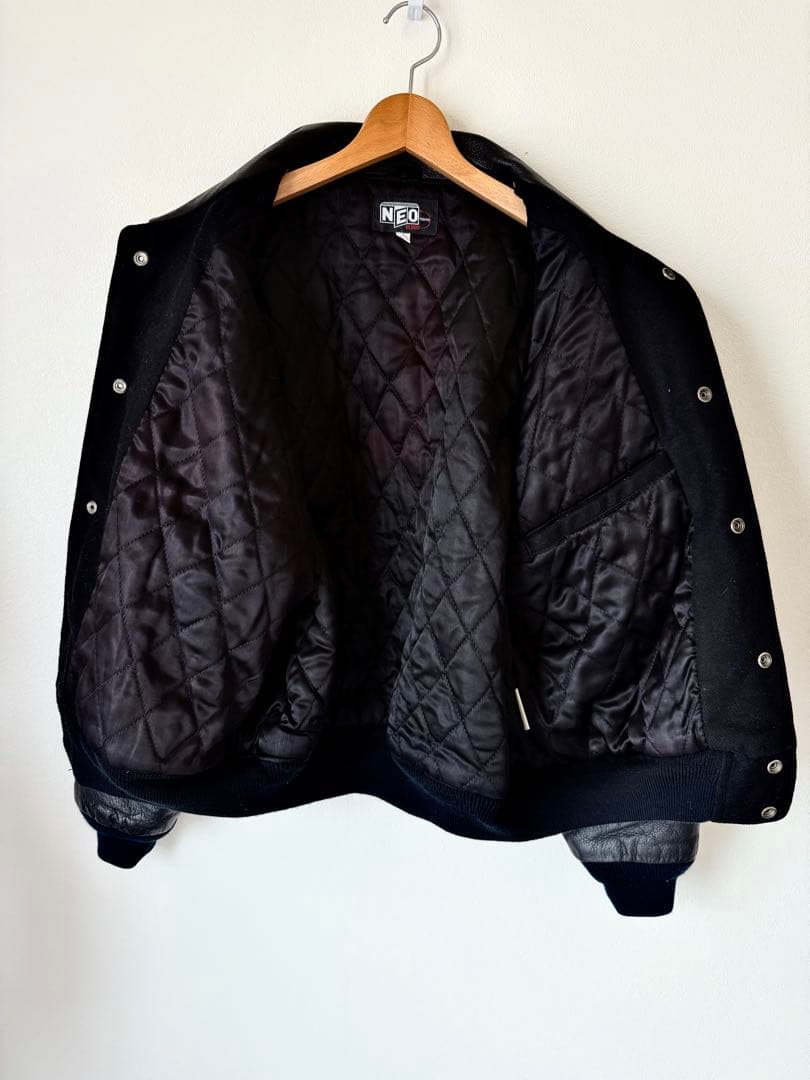 激渋　NEO BLOOD 袖本革　スタジャン ブラック
