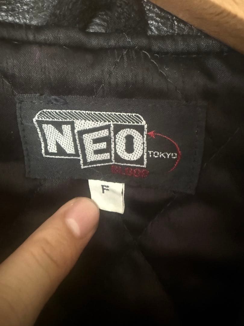 激渋　NEO BLOOD 袖本革　スタジャン ブラック