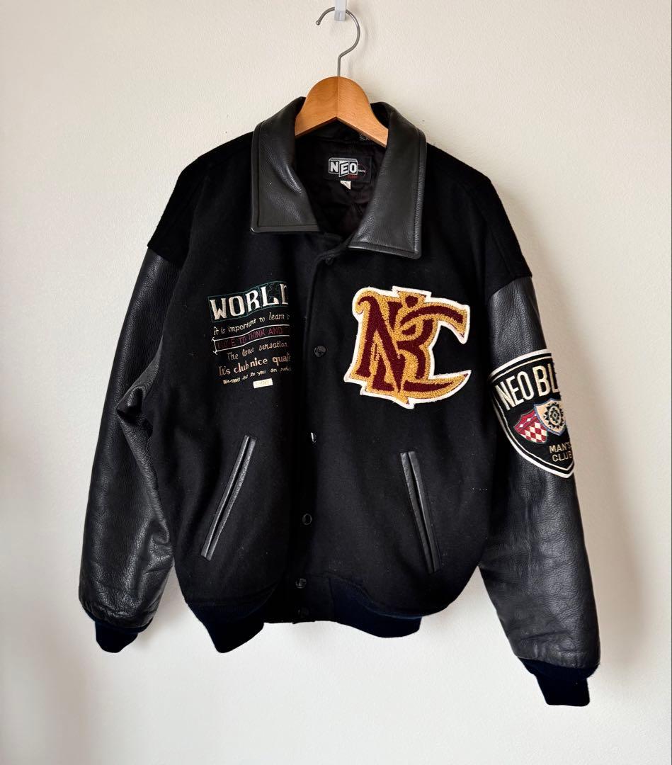 激渋　NEO BLOOD 袖本革　スタジャン ブラック