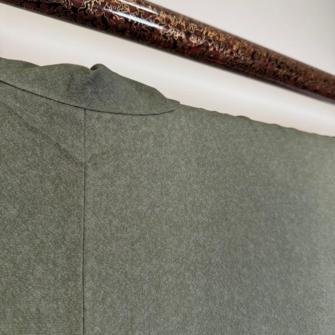 しつけ付き　正絹　袷　現代　広襟　訪問着　着物　辻ヶ花　紋無　深緑　156裄64