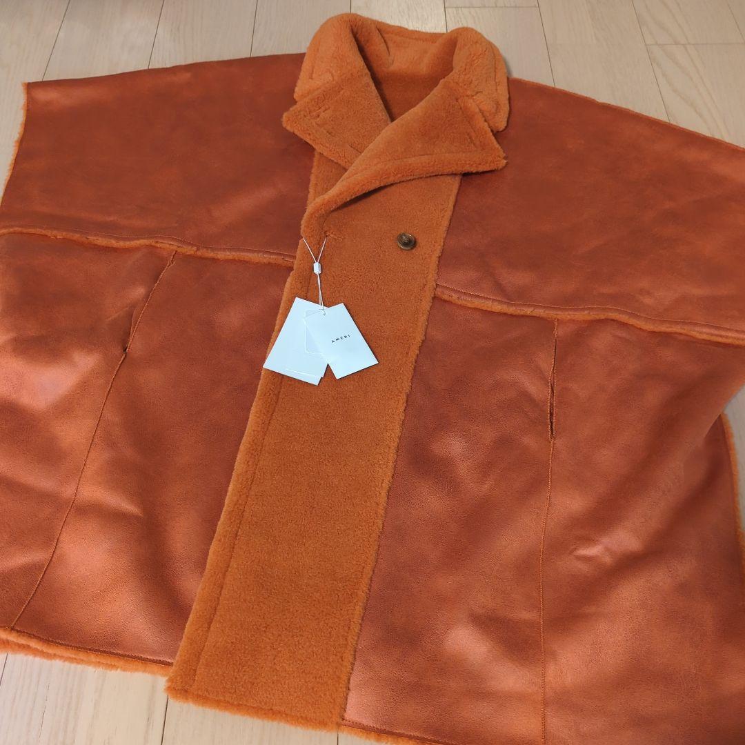 新品　Ameri　REVERSIBLE BOA PONCHO COAT