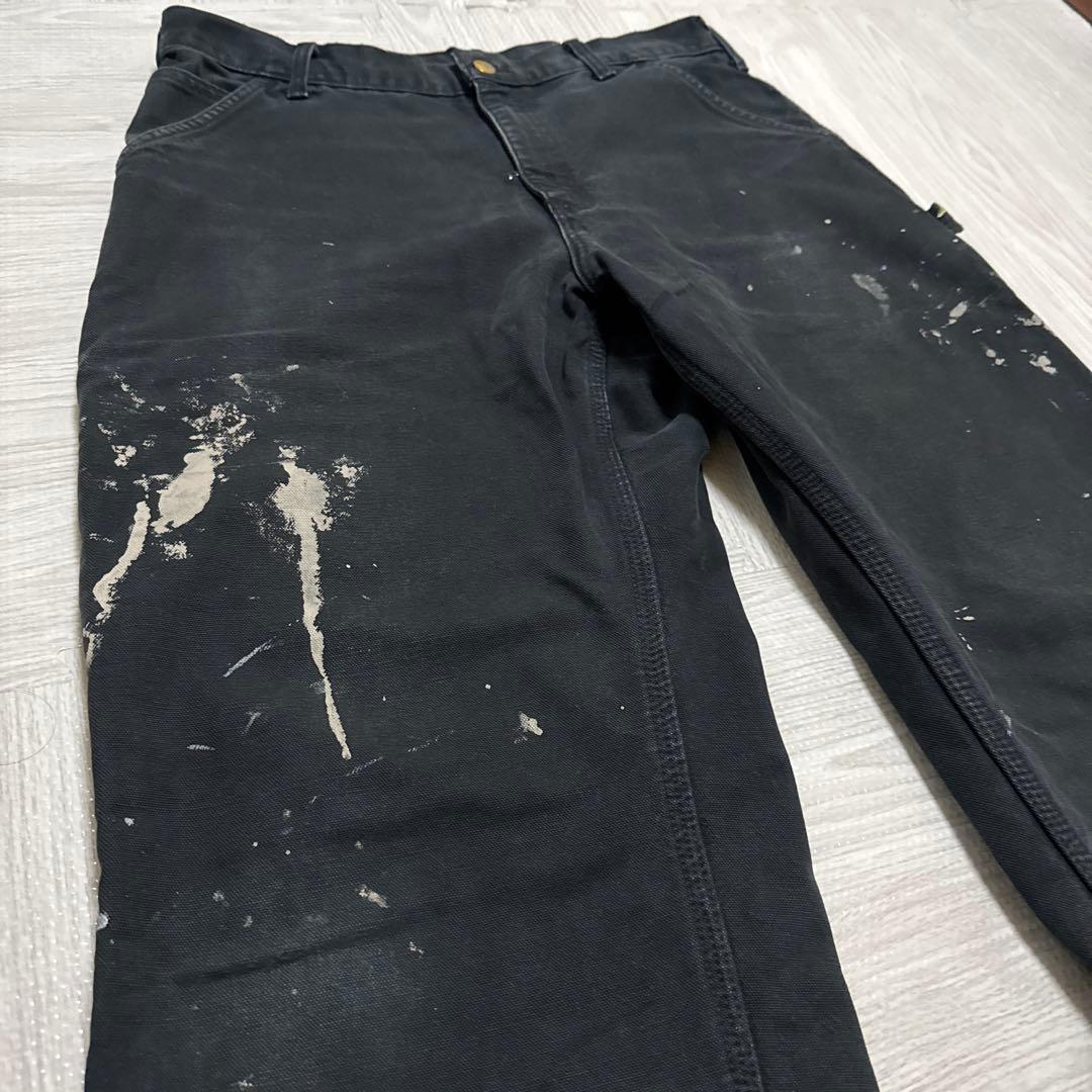 カーハート ダック地　ペインターパンツ　シングルニー　フェード　ワークパンツ