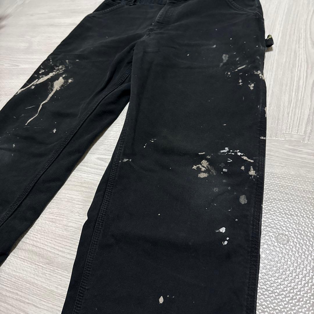 カーハート ダック地　ペインターパンツ　シングルニー　フェード　ワークパンツ