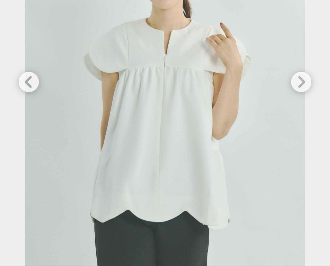 bitnabi ビンナビ　美人トップス ペタルスリーブ（ホワイト）　授乳服