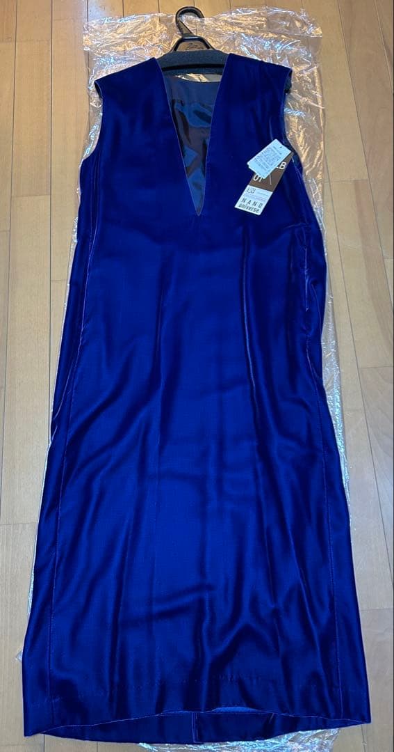 nanouniverse LB.01/ベルベットVネックワンピース ノースリーブ