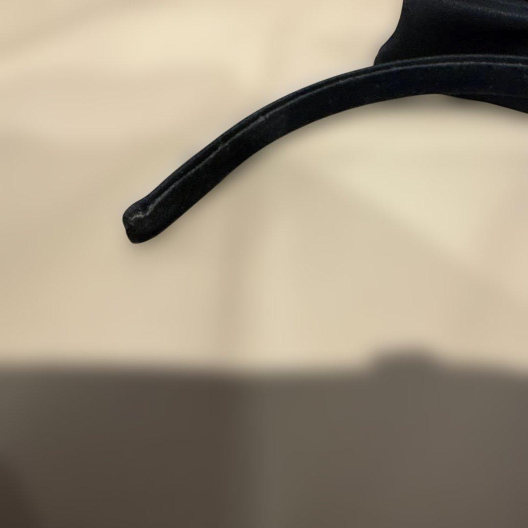 ALEXANDRE DE PARIS ￼ サテン　黒ぷっくりリボンカチューシャ