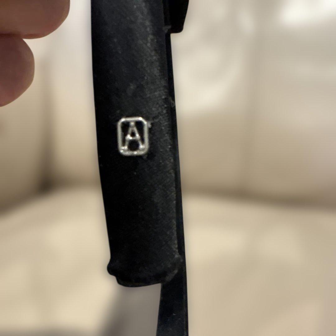 ALEXANDRE DE PARIS ￼ サテン　黒ぷっくりリボンカチューシャ